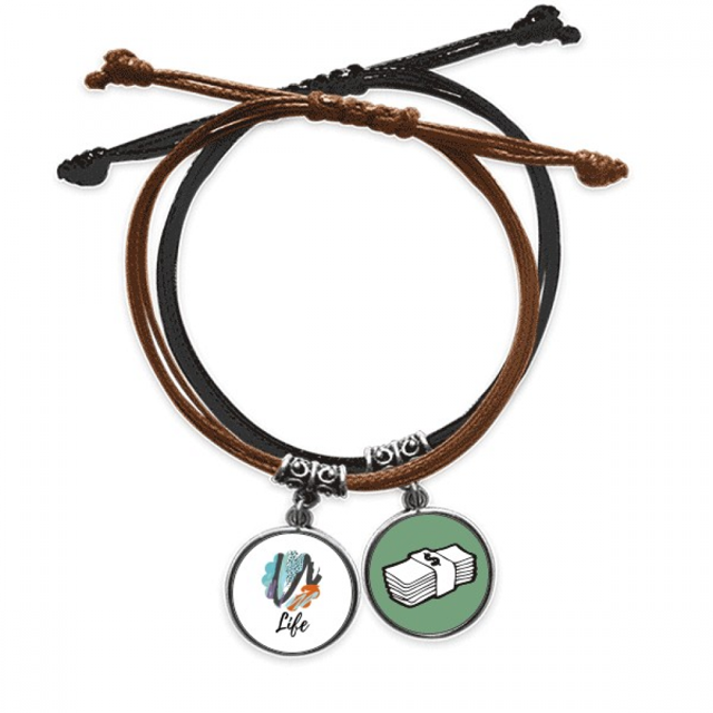 Plantas de entusiasmo de arte abstracto Pulsera Cuerda Mano Cadena Cuero Dinero Pulsera Unbranded M