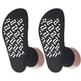 thumbnail image 2 of 2 Pairs Black Non Skid Hospital, Yoga, Pilates, Gripper Slipper Socks Men's or Women Size XL Ankle, 2 of 6