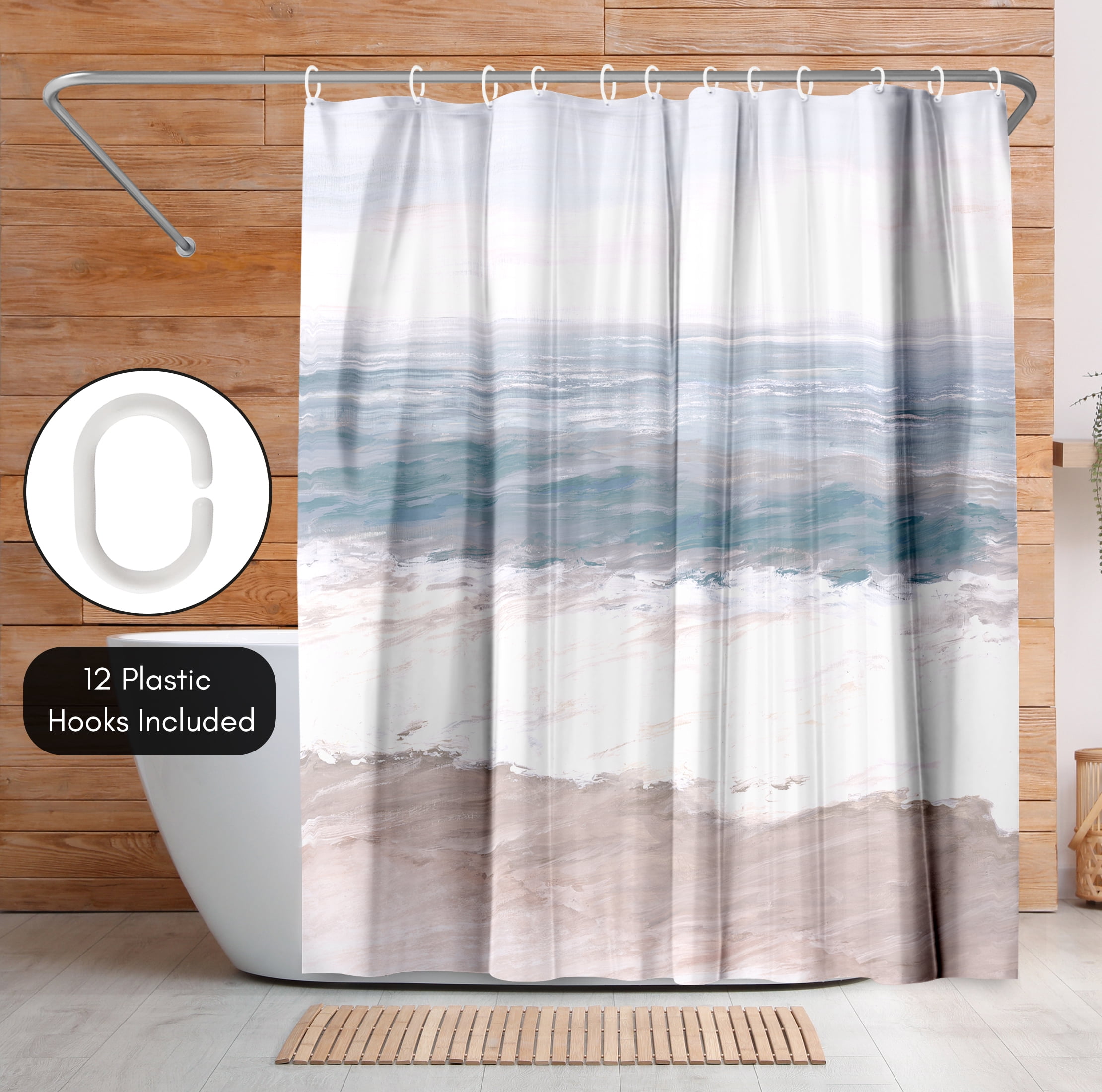 Americanflat 71" x 74" Shower Curtain, Warm Waves by PI Creative Art