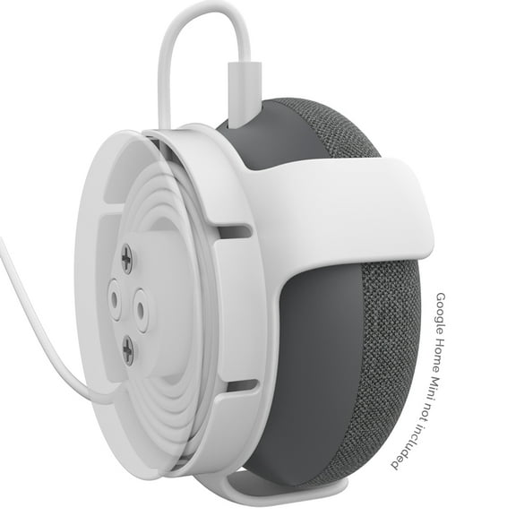 2 Pack,White,Wall Mount for Google Home mini/Nest Mini (2nd Gen) Bracket Holder,Space-Saving,Perfect Cord Management,No Messy Wires or Screws,Sturdy Voice Assistant Wall Mount
