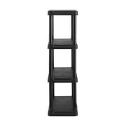 Hyper Tough 4-Shelf Plastic Storage Shelf, Black, 22 in W x 14 in D x 47 in H