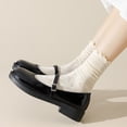 thumbnail image 3 of Jiibva Flip Flop Socks 1 Pairs Lace Toe Socks Women Tabi Geta Socks Hollow Out Mesh High Tube Cotton Socks With Separate Fingers, 3 of 7