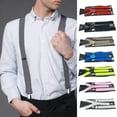 thumbnail image 1 of Trayknick Unisex Elastic Strap Suspenders Y-Back Braces Solid Color Anti-break Wedding Suit Adjustable Strap Party Daily Accessory Grey, 1 of 13