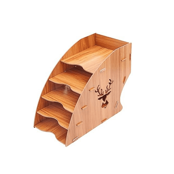 Wooden Invoice Bill Storage Rack Desktop Paper Organizer File Holder ...