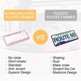 thumbnail image 4 of CUITING 2PCS Bling Car License Plate Frame  Sparkly Rhinestone Stainless Steel License Plate Cover/Holder  Universal for Most Cars  SUVs  Vehicles with Screw Set  Auto Accessories for Wom, 4 of 7