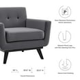 thumbnail image 3 of Armchair Accent Chair, Grey Gray, Velvet, Modern Contemporary, Mid Century Living Hotel Lounge Cafe Lobby, 3 of 8