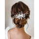 thumbnail image 4 of Flor novia boda peineta hoja nupcial tocado perla accesorios para el cabello cristal pieza joyería para mujeres y niñas, 4 of 5