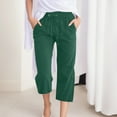 thumbnail image 2 of Women Comfortable High Waisted Wide Leg Pants Drawstring Elastic Trousers Comfy Straight Leg Long Pants With Pockets Elderly Womens Clothes, 2 of 5