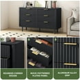 thumbnail image 4 of Uforic 6 Drawers Fluted Dresser with Anti-Tip Kits, Chest of Drawers with Solid Legs, Black, 4 of 8