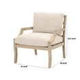 thumbnail image 5 of 20.5 Inch Cushioned Seat Wood Frame Club Chair, Beige and Brown, 5 of 5
