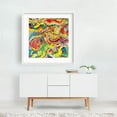 thumbnail image 2 of Colored sea  - Painting Abstract Modern Art Psychedelic Surrealism Art Deco Mid-Century Modern White Framed Wall Art Print 8 x 8 inches, 2 of 3