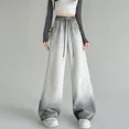 thumbnail image 1 of Pantalones deportivos casuales con efecto tie-dye y degradado de Bornladies, pantalones de chándal holgados de talle alto y pierna ancha para mujer, nuevos de otoño, 1 of 6