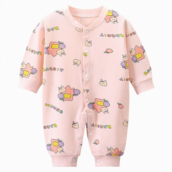 CAUYDY Baby Boy Going Home Outfit Newborn 0 3 6 9 Months 1T 2T Preemie Girls Sleepers Infant Long Sleeve Pajamas Fall Winter Clothes Jumpsuit Sizes 0-3 Months,Light Pink