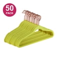 thumbnail image 2 of VECELO 50 Pack Velvet Clothes Hangers with 360 Rotating Hook, Slim Space Saving Suit Hangers, Yellow, 2 of 9