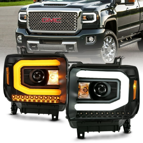 ANZO USA 111487 Projector Headlight Fits select: 2014-2016 GMC SIERRA, 2019 GMC SIERRA K2500 HEAVY DUTY