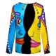 thumbnail image 5 of Blusa de cuello redondo cómoda de manga larga con estampado de grafiti de novedad clásica para mujer Pompotops  gfhjh19366, 5 of 5