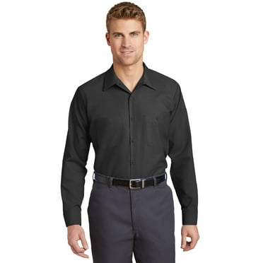 Red Kap® Men's Long Sleeve Microcheck Uniform Shirt - Walmart.com