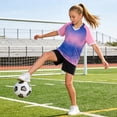 thumbnail image 4 of ITSAME Boys Football Athletic Outfits 2 Piece Short Sleeve Top and Shorts Soccer Uniform Set Pink Size 13, 4 of 8