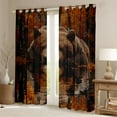 thumbnail image 3 of Feelyou Rustic Brown Bear Black Out Curtains, Wooden Wildlife Curtains Pack of 2 (42x63 Each), Countryside Animal Bedroom Curtains, Living Room Curtains Decor, 3 of 7