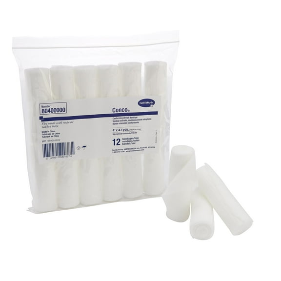 Hartmann Conco White Conforming Bandage NonSterile 4" x 4-1/10 Yd 80400000 96 per Case