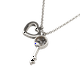 thumbnail image 2 of Collar para Mujer de Corazón y Llave LuckyLy, Dije y Cadena de Acero Inoxidable, Modelo Mila plateado UNITALLA, 2 of 7