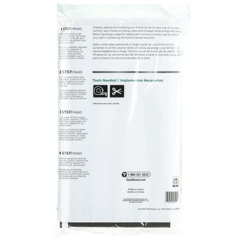 Duck Brand Foam Window Air Conditioner Insulating Panels,18 in. x 9 in. x .88 in., Black