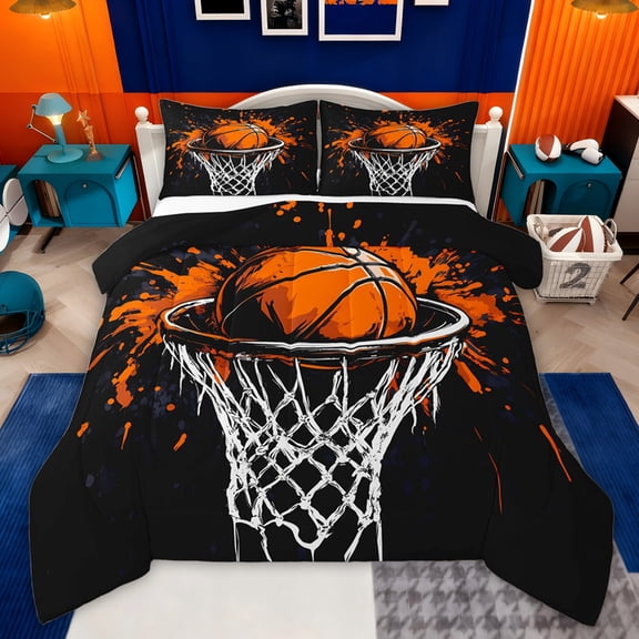 Castle Fairy Boys Girls Basketball Gamer Twin Comforter Sets,Sport Gamer Bedding Set