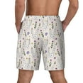 thumbnail image 3 of Kdxio Purple Flower Rabbit Print Men's Swim Trunks with Compression Liner 7 Inch Inseam Quick Dry Swim Shorts, 3 of 7