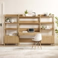 thumbnail image 5 of Modway Bixby 3-Piece Wood Office Desk and Bookshelf in Oak, 5 of 5
