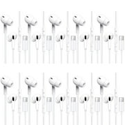 10 Pack Type C Headphones USB-C Earbuds Earphones Wired Compatible with iPhone 15 Pro Max / 15 Pro / 15 Plus, Samsung Galaxy S24/S23/S22/S21/S20 Ultra Note20, Google Pixel 8/7/6/6a/5, White Afflux