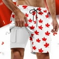 thumbnail image 2 of Pantalones cortos elásticos para hombre con estampado de hojas de arce: corte holgado para aventuras en la playa y ocasiones informales, 2 of 4