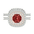 thumbnail image 2 of 1.8 ct Brilliant Round Cut Natural Garnet 14k White/Rose Gold Halo Solitaire with Accents Engagement Bridal Wedding Ring Band Set size 6.75, 2 of 7