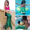 thumbnail image 2 of 3PCS Girl Kids Mermaid Tail Swimmable shell Bikini Set Bathing Suit Fancy Costume 3-9Year, 2 of 5