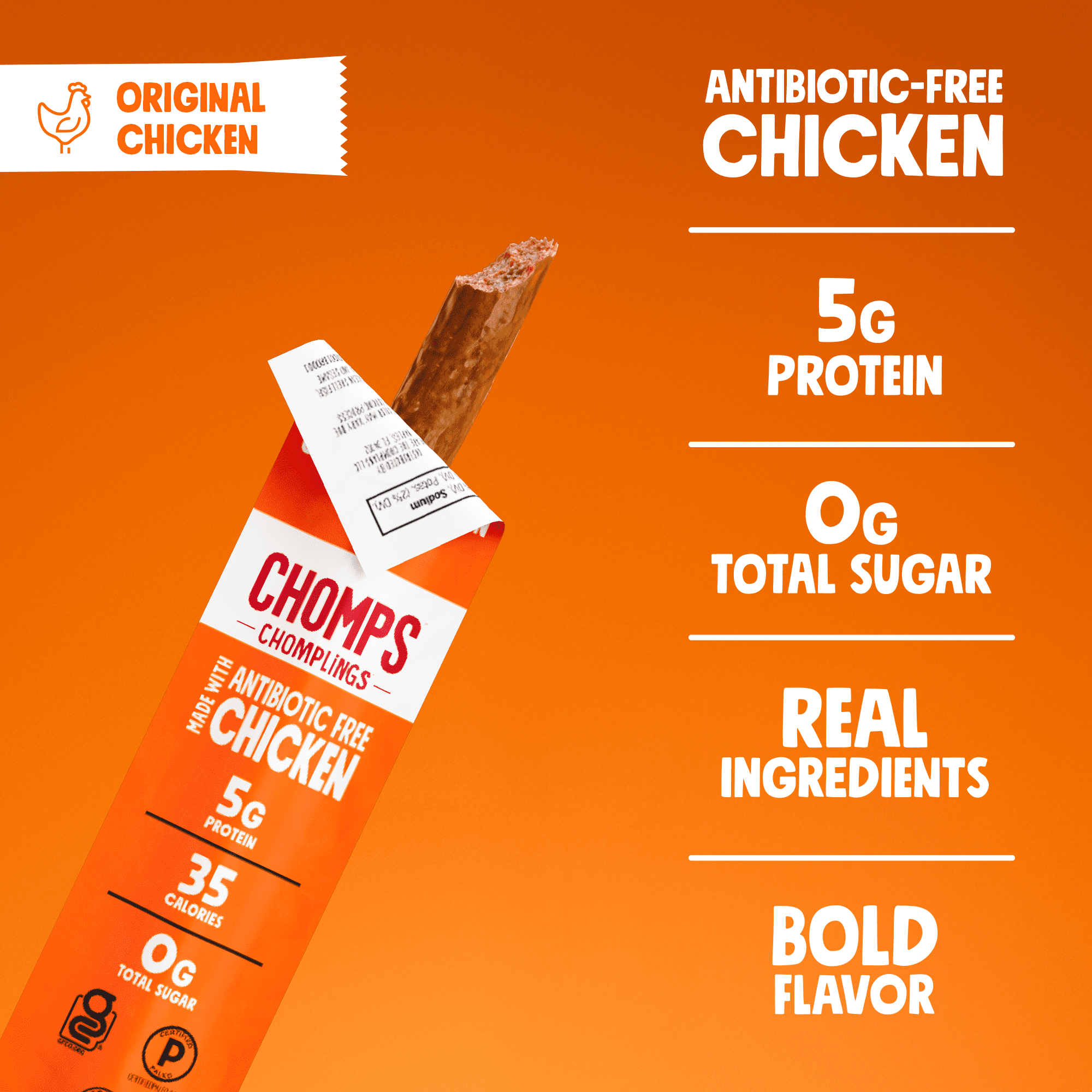 Chomplings Original Chicken Mini Meat Snack Sticks, 14 Count