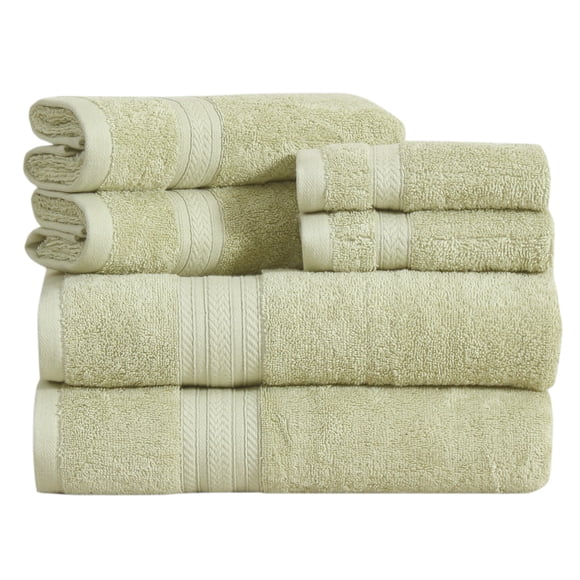 Paarizaat Ensemble de Serviettes 6 Pcs 100 % Coton – 2 Serviettes de Bain, 2 Serviettes à Main, 2 Serviettes pour le Visage – Sauge