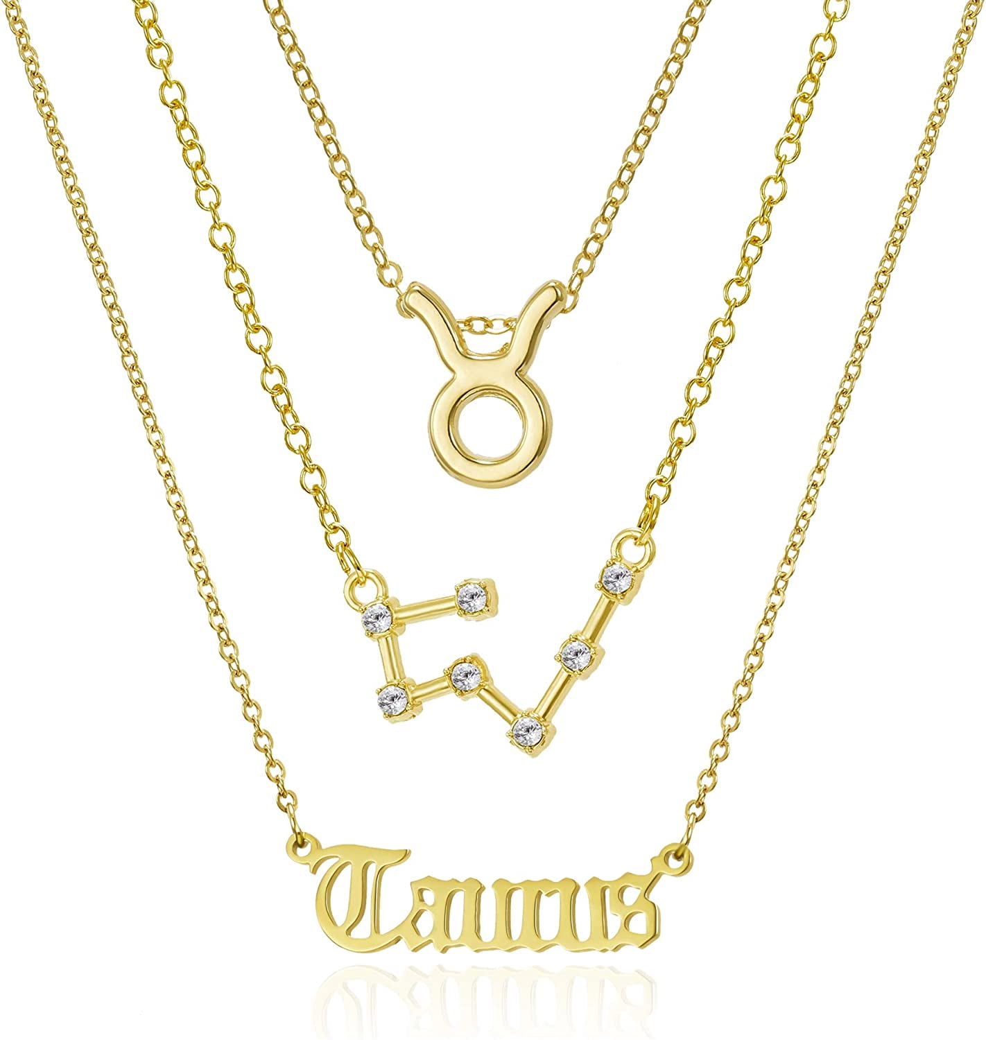 3pcs Zodiac Necklaces 12 Constellation 
