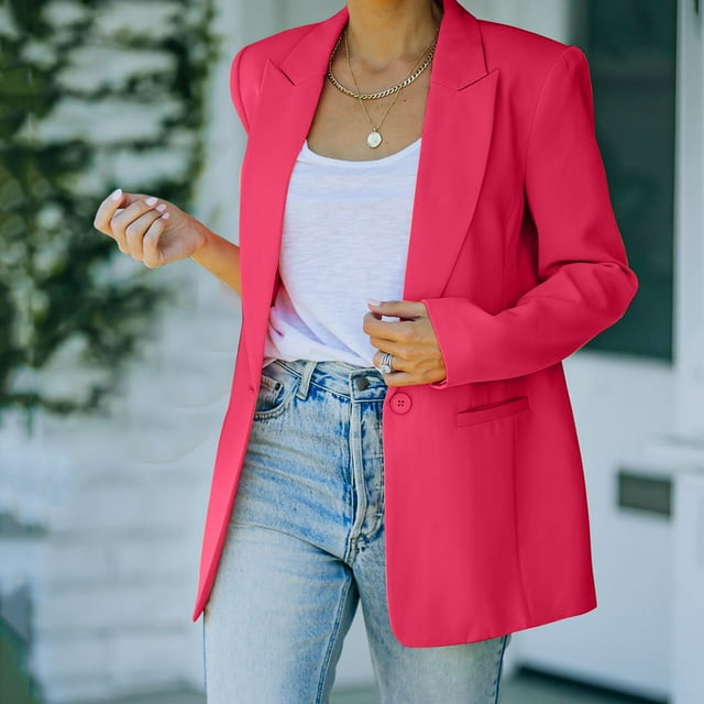 IMENGL Manteau Léger Décontracté Mince à Manches Longues, Rose 2TG, Taille m-2TG