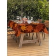 thumbnail image 4 of Rectangle Outdoor Tablecloth With Umbrella Hole And Zipper– Thanksgiving Fall Maple Leaves Waterproof Patio Table Cover for Party, Picnic, Backyard, 60"x120" , Orange Brown Autumn Leaf, 4 of 8