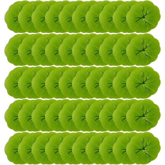 50Pcs Artificial Lotus Leaf Floating Lily Pad Lotus Leaf Artificial Pond Plants Ornaments for Pool Aquarium Water Decoration Brown