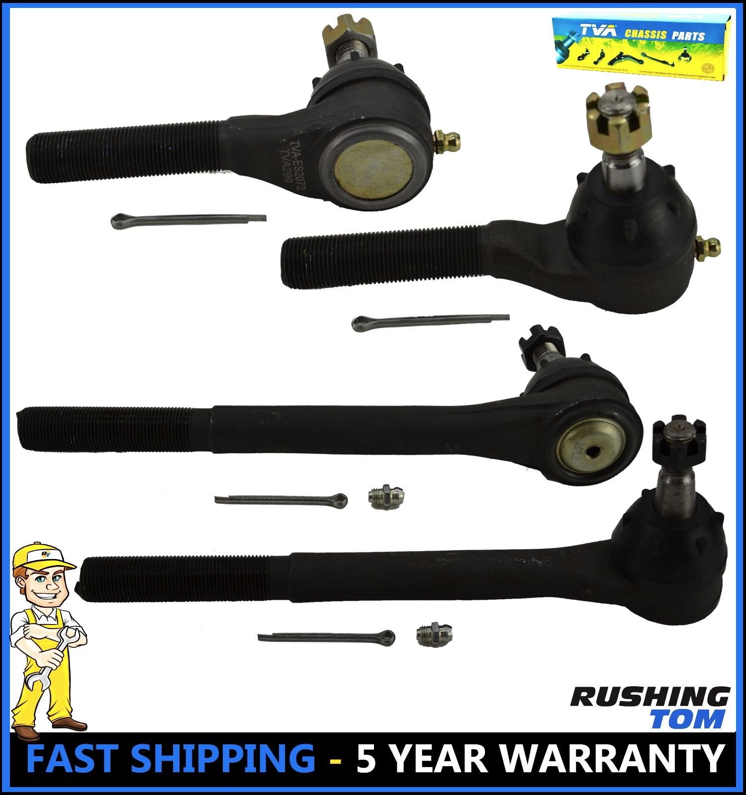 4Pc Outer & Inner Tie Rod Kit for Chevrolet S10 Blazer Bravada Sonoma