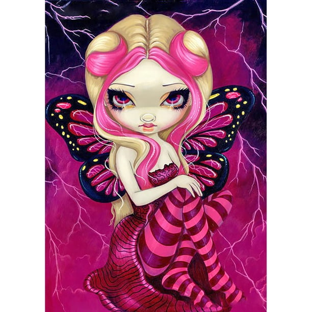 Drill Diamond Painting (DB1648) DIY 5D Mosaico Big Eyes Girl Kit redondo completo (A1824) 45x60cm FLhrweasw Nuevo
