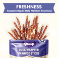 thumbnail image 6 of PAWUP Dog Treats Duck Wrapped Rawhide Sticks, Dog Bones for Small Medium Large Dogs, Long Lasting Dog Chew Dental Treats, 10.6oz, 6 of 9