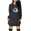thumbnail image 1 of Maxi Robes pour Femmes Manches Longues Mode Femmes Saint-Valentin Imprimé Lettre à Capuche Poches Robe Sweat Courte, 1 of 3