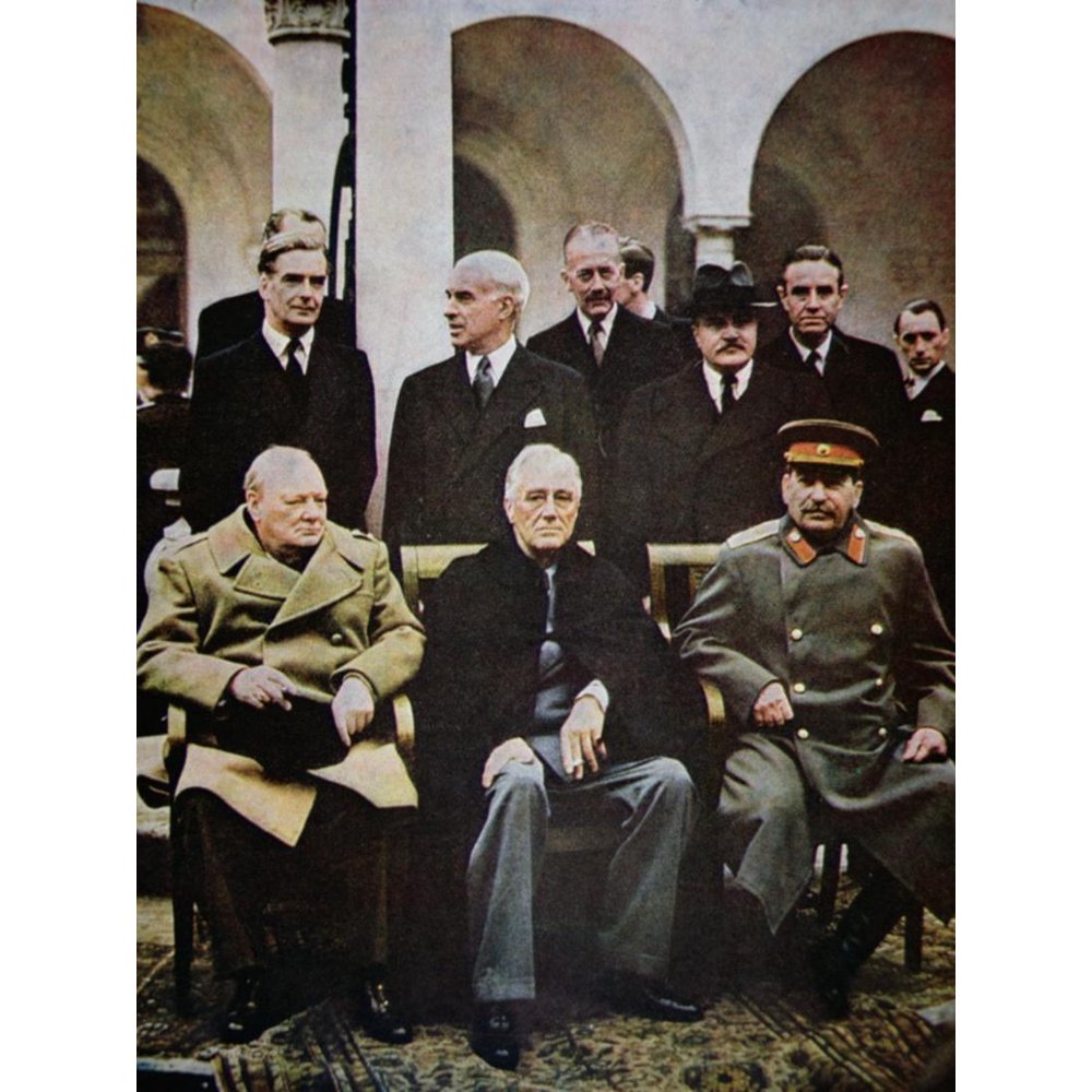 Winston Churchill, Franklin D. Roosevelt and Joseph Stalin at the Yalta