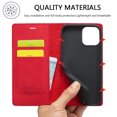 thumbnail image 6 of Compatible with iPhone 12 Mini Wallet Case, PU Leather Flip Folio Case with Card Holders RFID Blocking Kickstand [Shockproof TPU Inner Shell] Phone Cover For iPhone 12 Mini, Red, 6 of 11