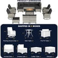 thumbnail image 2 of 16-Piece Outdoor Patio Furniture Set with Rocking Swivel Chair, Wicker Rattan Sectional Sofa Conversation Set with 55,000 BTU Fire Pit Table with Ottomans, Backyard Furniture,Dark Grey, 2 of 8