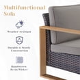thumbnail image 6 of Bellefurn Wicker Patio Couch Outdoor Sofa,All-Weather Outdoor 3 Seats Couch with 5" Thick Cushions for Outdoor,Garden,Lawn,Backyard, 6 of 9