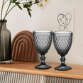thumbnail image 5 of Juego 6 Copas Vino Agua Cristal Labrado Vidrio Gris, 5 of 5