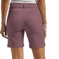 thumbnail image 6 of Cagogo Women's Mid Rise Bermuda Shorts with Pockets Casual Solid Regular Fit Travel Beach Lounge Trousers Summer Walking Elastic Waist Comfy Pants, Purple M, 6 of 8