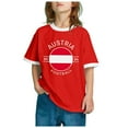thumbnail image 1 of WEAIXIMIUNG T-Shirts Garçons 6 Rouge Enfants Drapeau Imprimé Manches Courtes Col Rond T-Shirt Tendance Mode Chandail de Base Hauts, 1 of 6